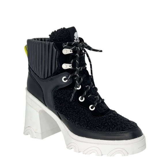 Sorel Brex Cozy Boot Size 7.5 Leather & Faux Shearling Block Chunky Heel New NWT